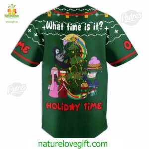 Custom Christmas Adventure Time Baseball Jersey 1 Custom Christmas Adventure Time Baseball Jersey Padres Jersey Oasis Elevate Your Baseball Style Game 2