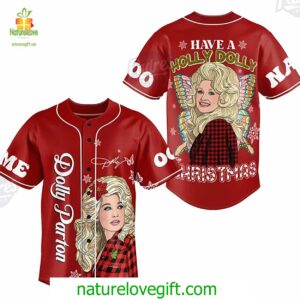Custom Christmas Dolly Parton Baseball Jersey