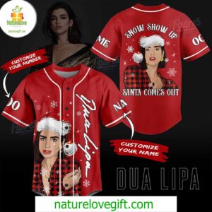 Custom Christmas Dua Lipa Baseball Jersey Style
