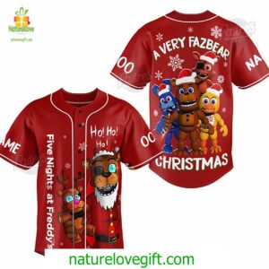 Custom Christmas Five Nights At Freddy Baseball Jersey Style