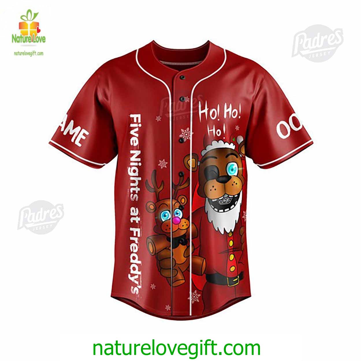 Custom Christmas Five Nights At Freddy Baseball Jersey Style Custom Christmas Five Nights At Freddy Baseball Jersey Style