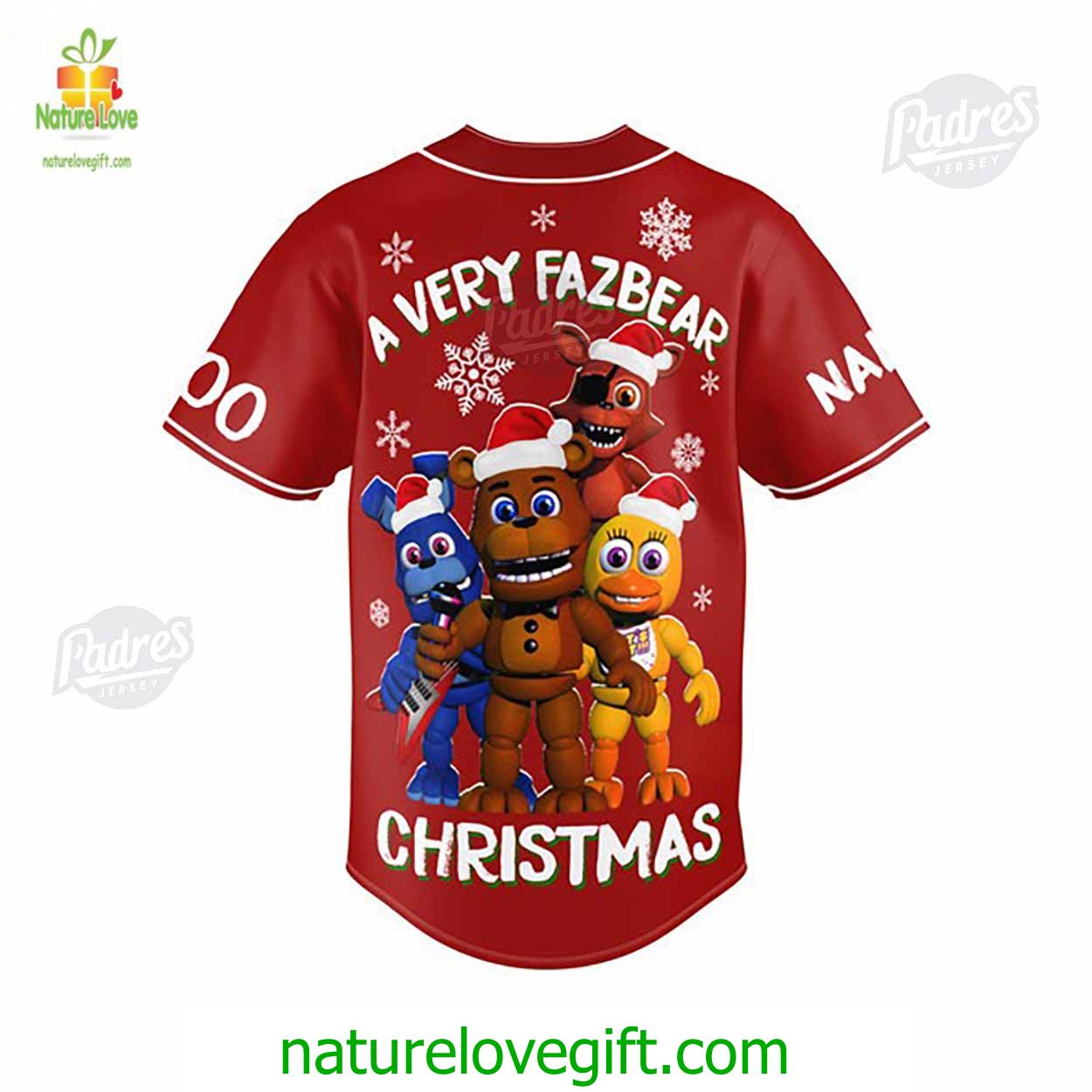 Custom Christmas Five Nights At Freddy Baseball Jersey Style Custom Christmas Five Nights At Freddy Baseball Jersey Style