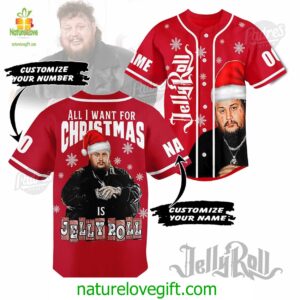 Custom Christmas Jelly Roll Baseball Jersey