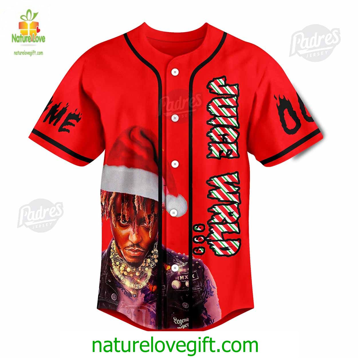 Custom Christmas Juice Wrld Baseball Jersey Custom Christmas Juice Wrld Baseball Jersey