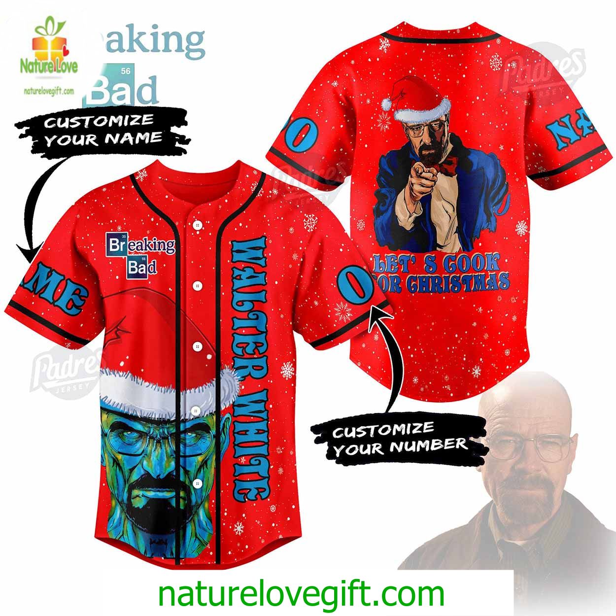Custom Christmas Movie Breaking Bad Baseball Jersey Style Custom Christmas Movie Breaking Bad Baseball Jersey Style