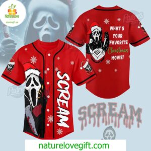 Custom Christmas Movie Scream Baseball Jersey Style