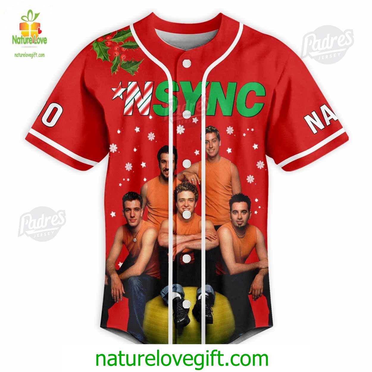 Custom Christmas NSYNC Tour Baseball Jersey Custom Christmas NSYNC Tour Baseball Jersey