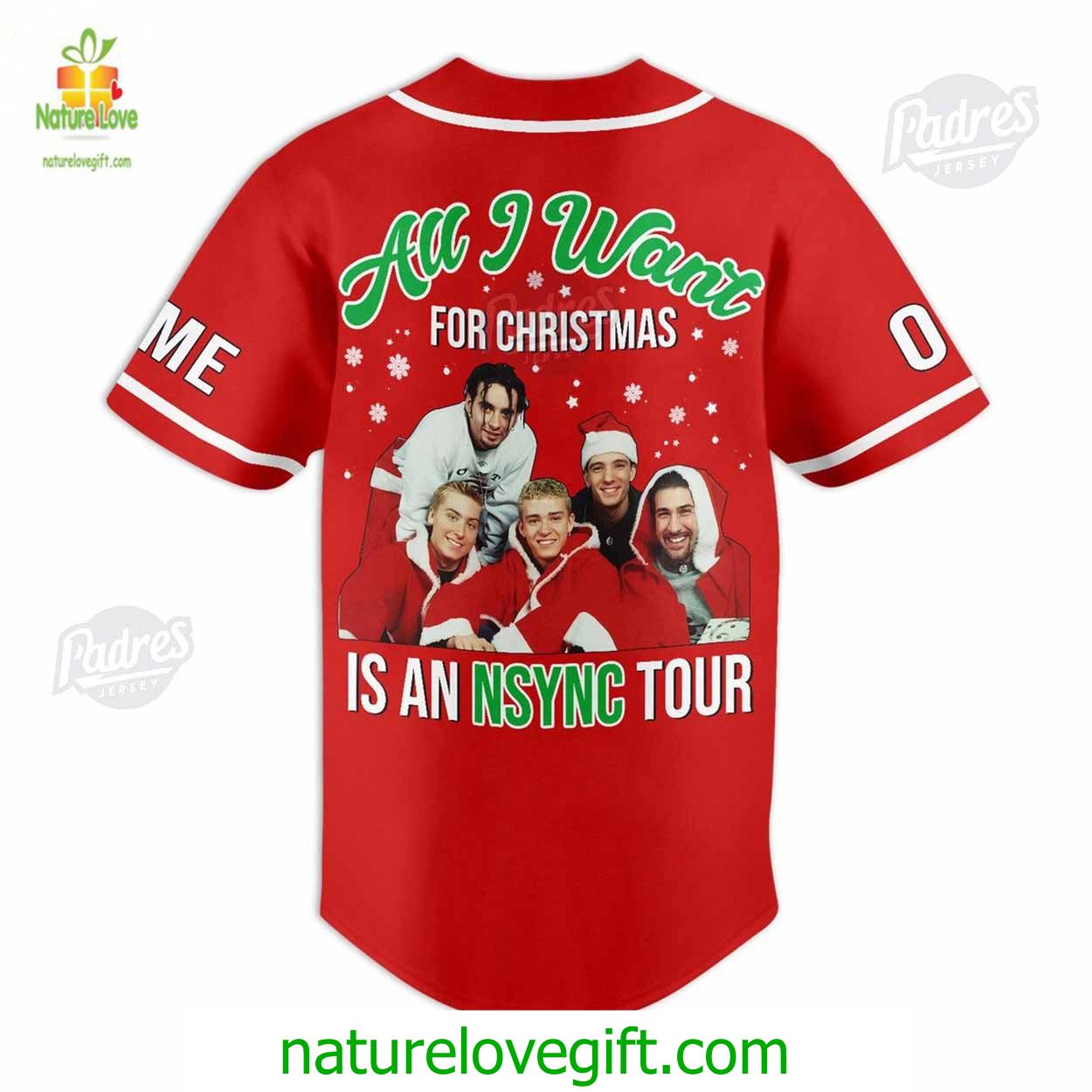 Custom Christmas NSYNC Tour Baseball Jersey Custom Christmas NSYNC Tour Baseball Jersey