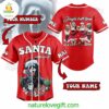 Custom Christmas Scream Santa Where Are You At Baseball Jersey