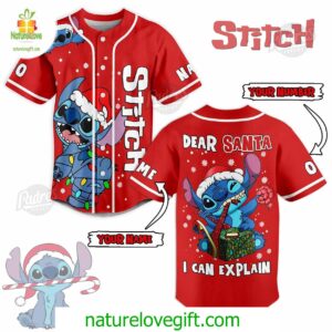 Custom Christmas Stitch Baseball Jersey Style