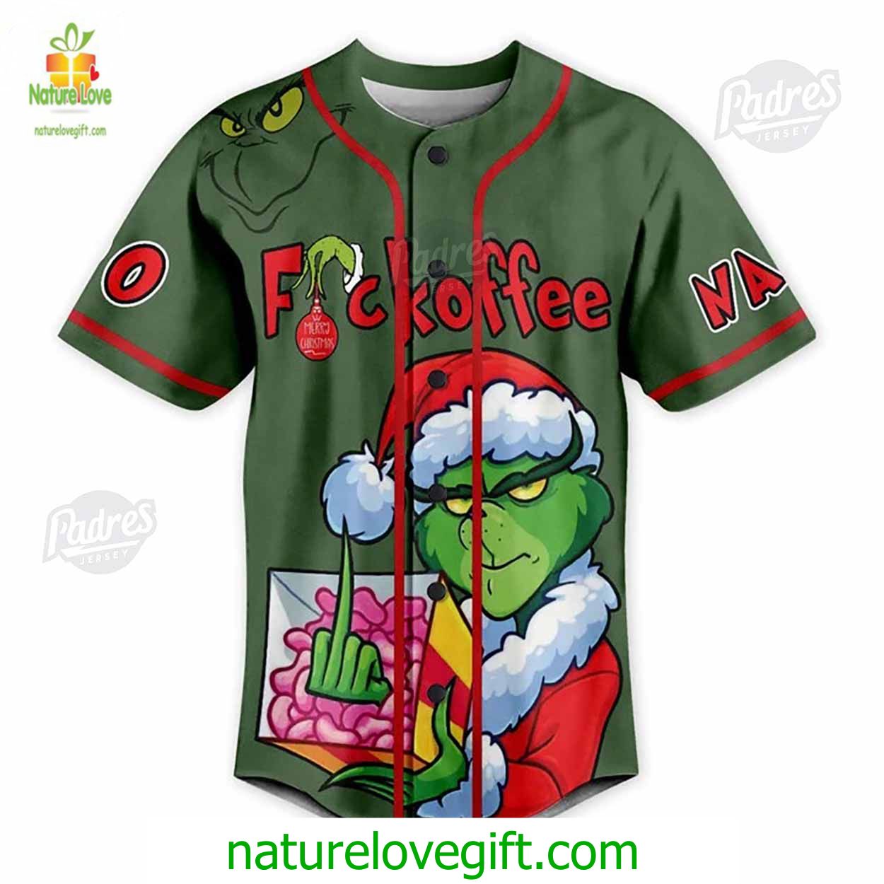 Custom Fuckoffe I’m A Grinch Before Coffee Baseball Jersey Custom Fuckoffe I’m A Grinch Before Coffee Baseball Jersey