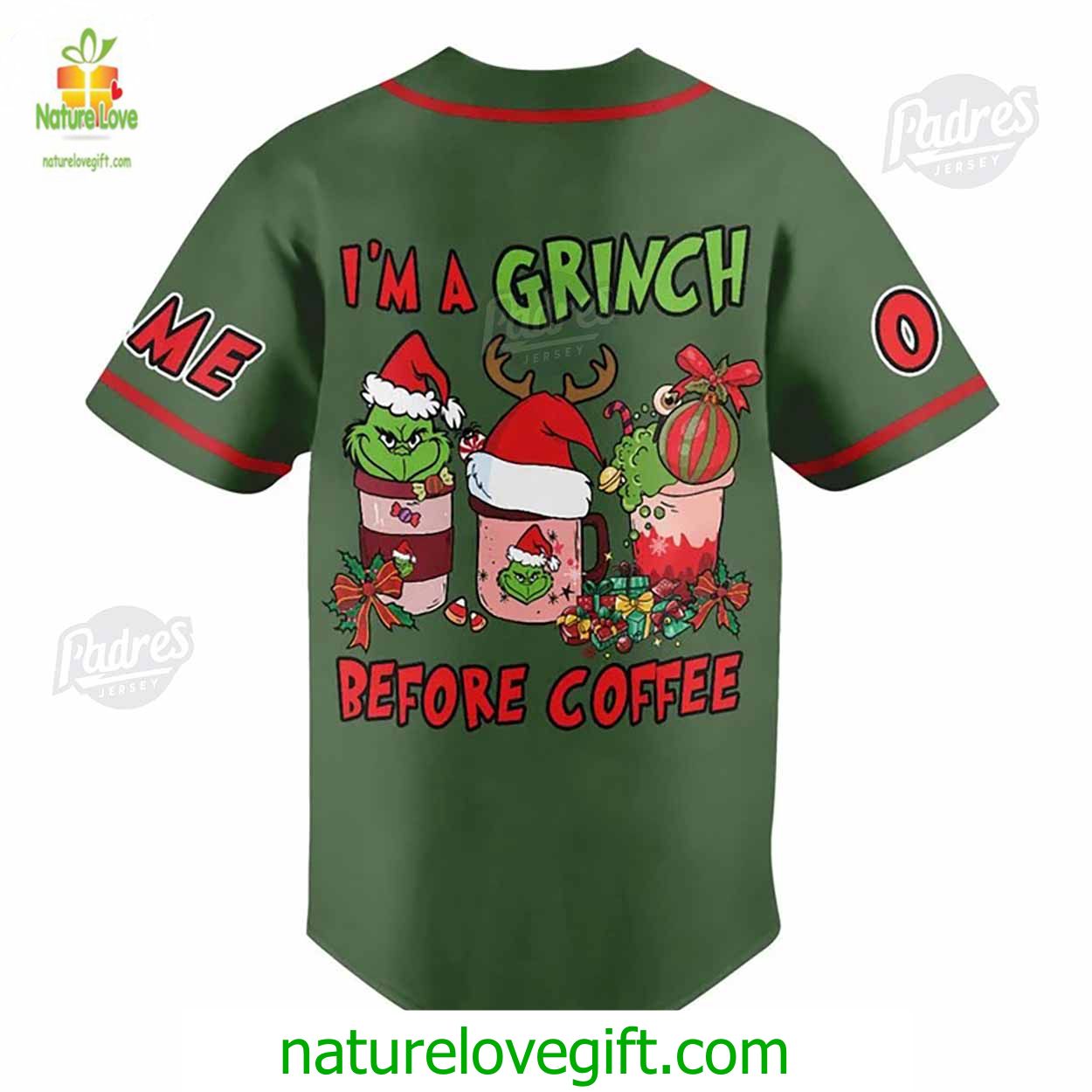 Custom Fuckoffe I’m A Grinch Before Coffee Baseball Jersey Custom Fuckoffe I’m A Grinch Before Coffee Baseball Jersey