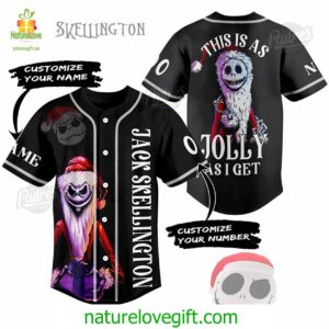 Custom Jack Skellington This Is As Jolly As I Get Baseball Jersey
