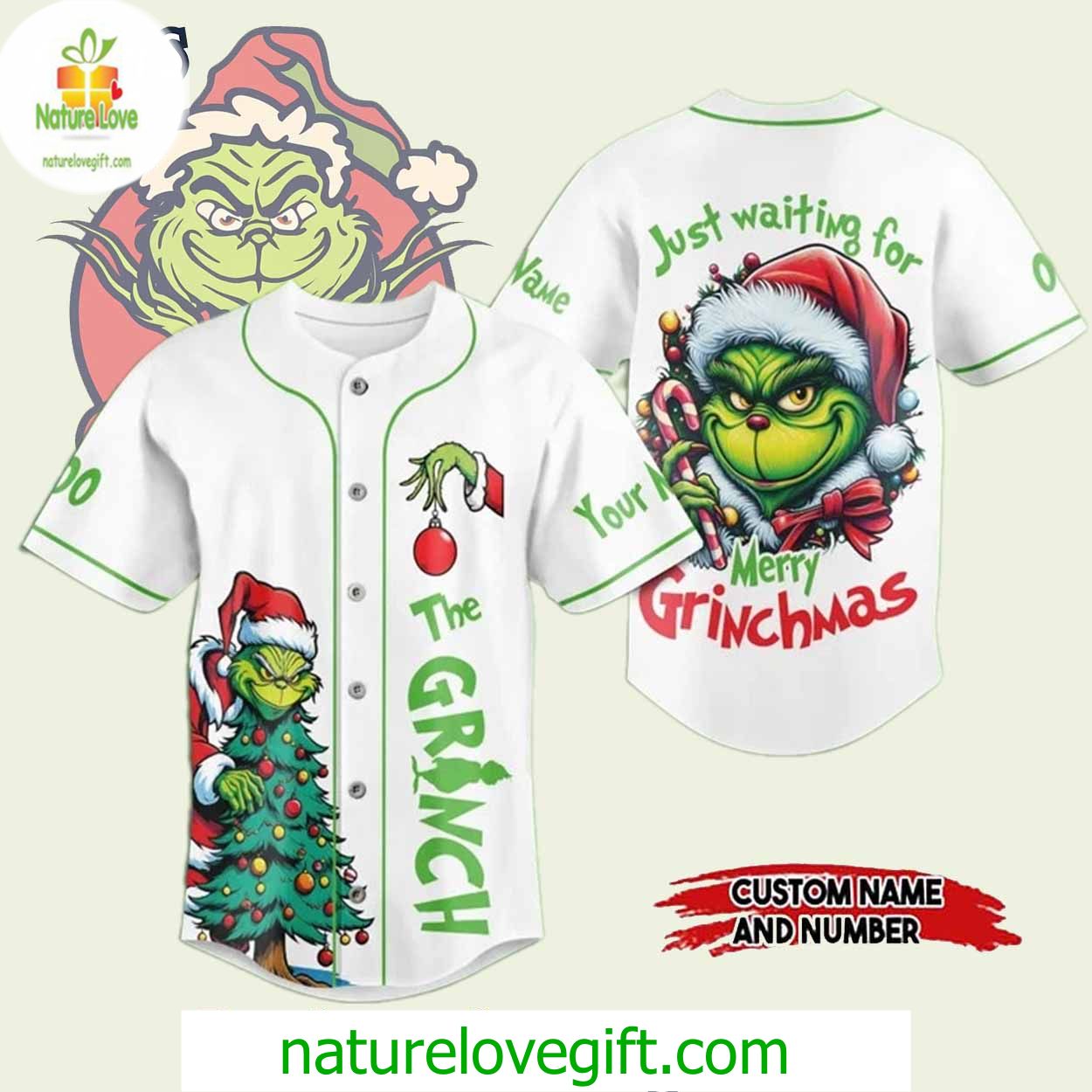 Custom Just waiting for Your Merry Grinchmas Baseball Jersey Custom Just waiting for Your Merry Grinchmas Baseball Jersey
