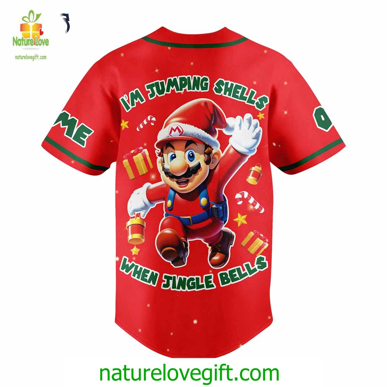 Custom Mario Christmas baseball Jersey Mari Christmas I'm Jumping Shell When Jingle Bell Custom Mario Christmas baseball Jersey Mari Christmas I'm Jumping Shell When Jingle Bell