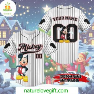 Custom Merry Christmas Disney Mickey Mouse Baseball Jersey Outfit