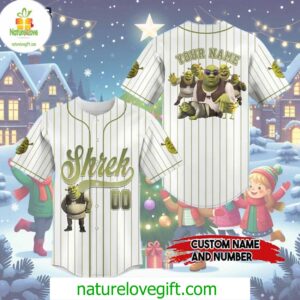 Custom Merry Christmas Shrek Baseball Jersey Outfit