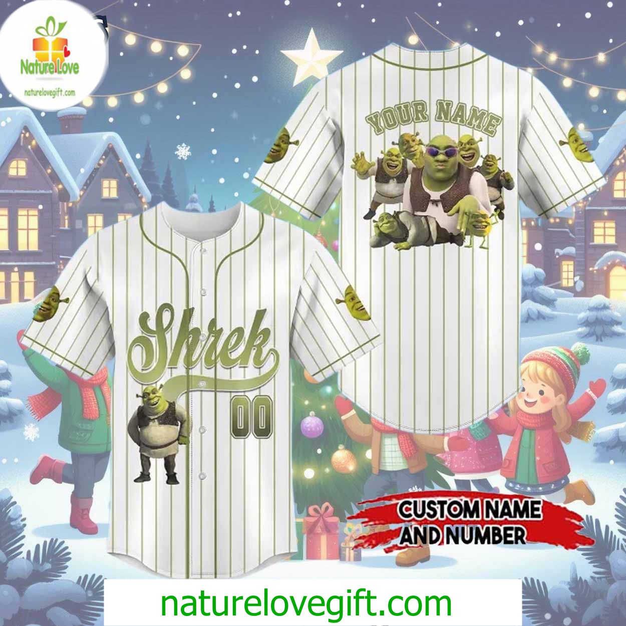 Custom Merry Christmas Shrek Baseball Jersey Outfit Custom Merry Christmas Shrek Baseball Jersey Outfit