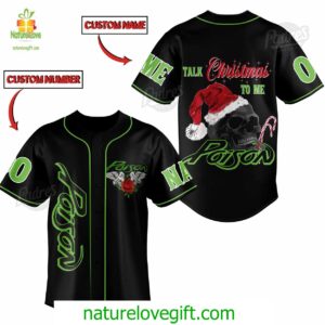 Custom Poison Talk Christmas To Me Baseball Jersey