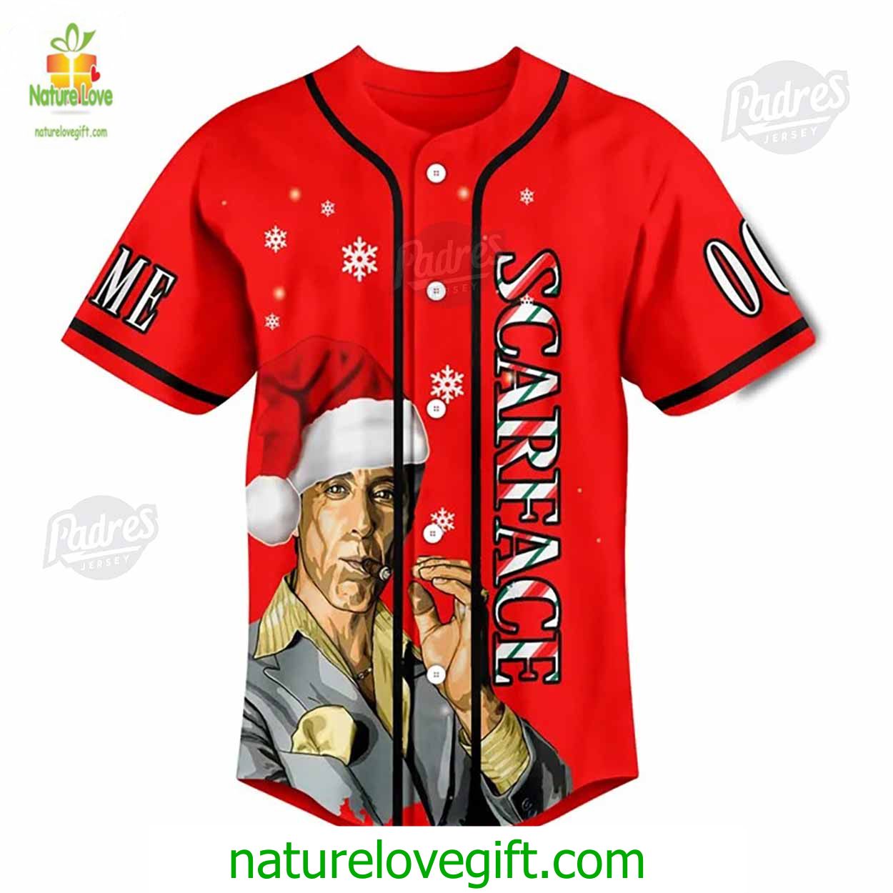 Custom Scarlet Let It Snow Christmas Baseball Jersey Custom Scarlet Let It Snow Christmas Baseball Jersey