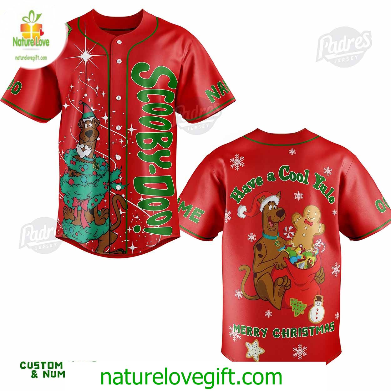 Custom Scooby-Doo Have Cool Yule Merry Christmas Baseball Jersey Custom Scooby-Doo Have Cool Yule Merry Christmas Baseball Jersey