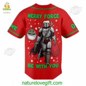 Custom The Santalorian Merry Force Be With You Christmas Baseball Jersey 1 Custom The Santalorian Merry Force Be With You Christmas Baseball Jersey Padres Jersey Oasis Elevate Your Baseball Style Game 2