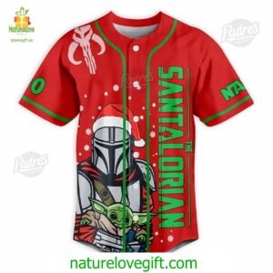 Custom The Santalorian Merry Force Be With You Christmas Baseball Jersey 2 Custom The Santalorian Merry Force Be With You Christmas Baseball Jersey Padres Jersey Oasis Elevate Your Baseball Style Game 3