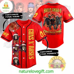 Guns N Roses Skull Design Red Christmas Baseball Jersey Padres Jersey Oasis Elevate Your Baseball Style Game 1