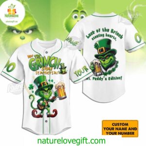 How The Grinch Stole St.Patricks Day Custom Baseball Jersey Shirt Padres Jersey Oasis Elevate Your Baseball Style Game 1