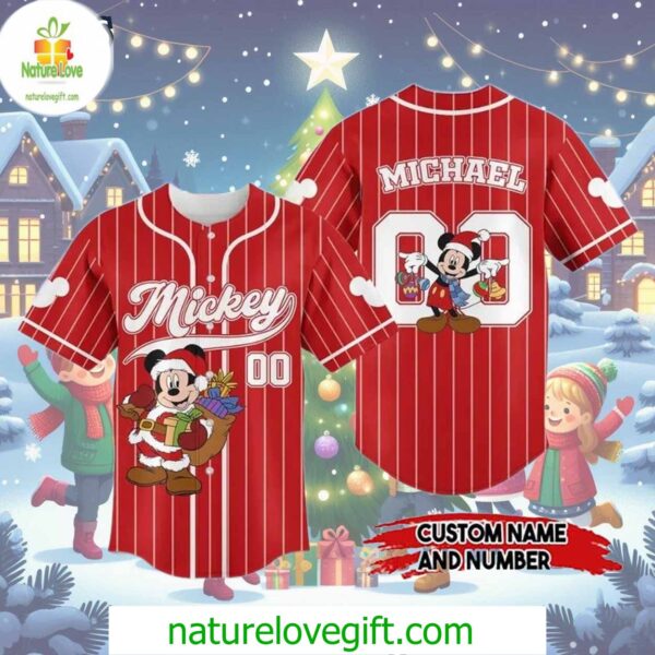 Merry Christmas Disney Mickey Mouse Baseball Jersey Outfit