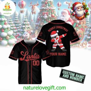 Merry Christmas Santa Baseball Jersey Outfit – Custom Name