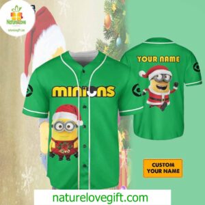 Minion Christmas Baseball Jersey Outfit – Custom Name