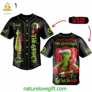 The Grinch Just Waiting For Christmas Custom Baseball Jersey