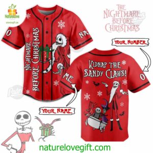 The Nightmare Before Christmas Kidnap The Sandy Claws Custom Baseball Jersey