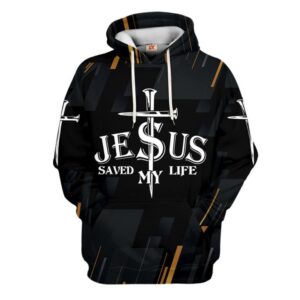 Jesus Saved My Life | Christian Microfleece Hoodie, Jesus & God Hoodie Gift for Believers