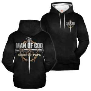 Man of  Husband Dad Papa | Christian Microfleece Hoodie, Jesus & God Hoodie Gift for Believers