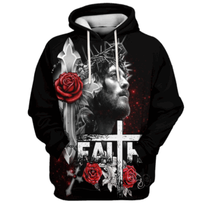 Jesus Microfleece Hoodie – Christian Faith Hoodie Gift | GOD NV–08