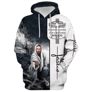 Jesus Microfleece Hoodie – Christian Faith Hoodie Gift | GOD HLT-1201-G-01