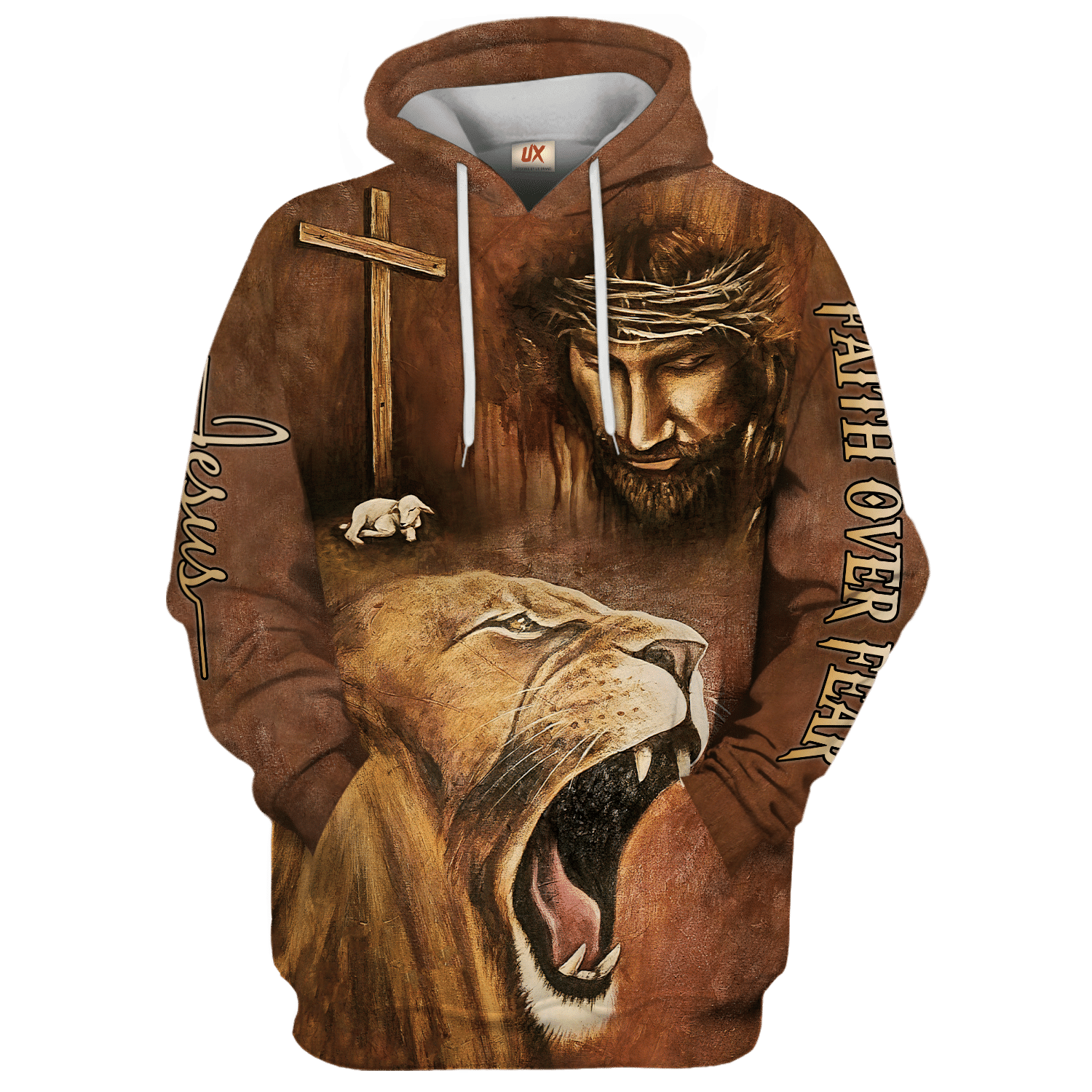 Jesus Hoodie Christian Microfleece Strong Faith Hoodie | GOD HLT-0511-G-01 Jesus Hoodie Christian Microfleece Strong Faith Hoodie | GOD HLT-0511-G-01