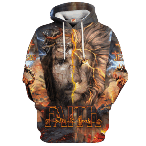 Jesus Microfleece Hoodie – Christian Faith Hoodie Gift | GOD NV-G-67
