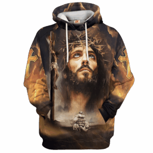 Jesus Microfleece Hoodie – Christian Faith Hoodie Gift | GOD NV-G-42