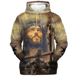 Jesus Microfleece Hoodie – Christian Faith Hoodie Gift | GOD VTGO103