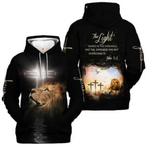 The Light Shines in the Darkness | Christian Microfleece Hoodie, Jesus & God Hoodie Gift for Believers
