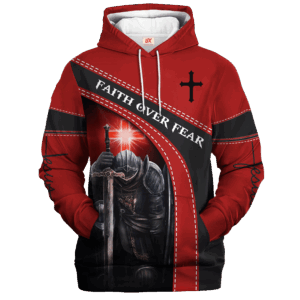 Faith Over Fear | Christian Microfleece Hoodie, Jesus & God Hoodie Gift for Believers