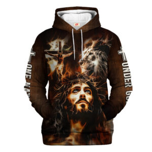 Jesus Microfleece Hoodie – Christian Faith Hoodie Gift | GOD NVGO156