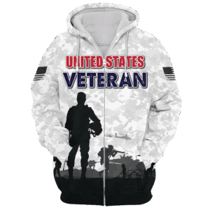 Proudly Served Veteran Microfleece Zipper Hoodie|  NV-VTR-40