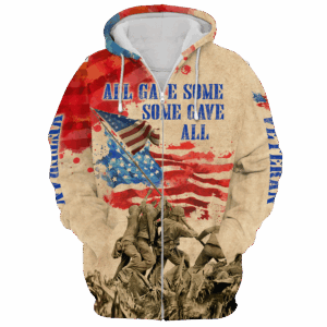 Proud Veteran Microfleece Zipper Hoodie|  NV-VTR-44