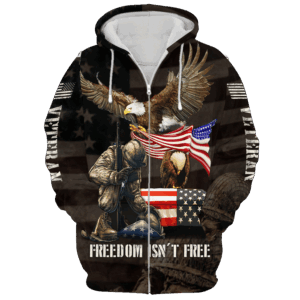 Veteran Hoodie with Zipper, Gift for Those Who Proudly Served|  NV-VTR-46