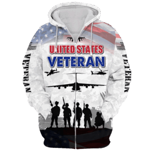 Veteran Zipper Hoodie, Proudly Served Edition|  NV-VTR-45
