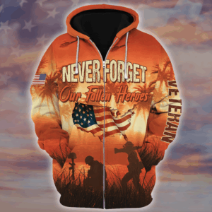 Gift for Veteran – Microfleece Zipper Hoodie|  HBL-VTR-27
